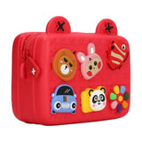 Cartoon Camera Shoulder Bags Children's Camera Protector Bag for Kids Birthday Gift Red - Top-Down View