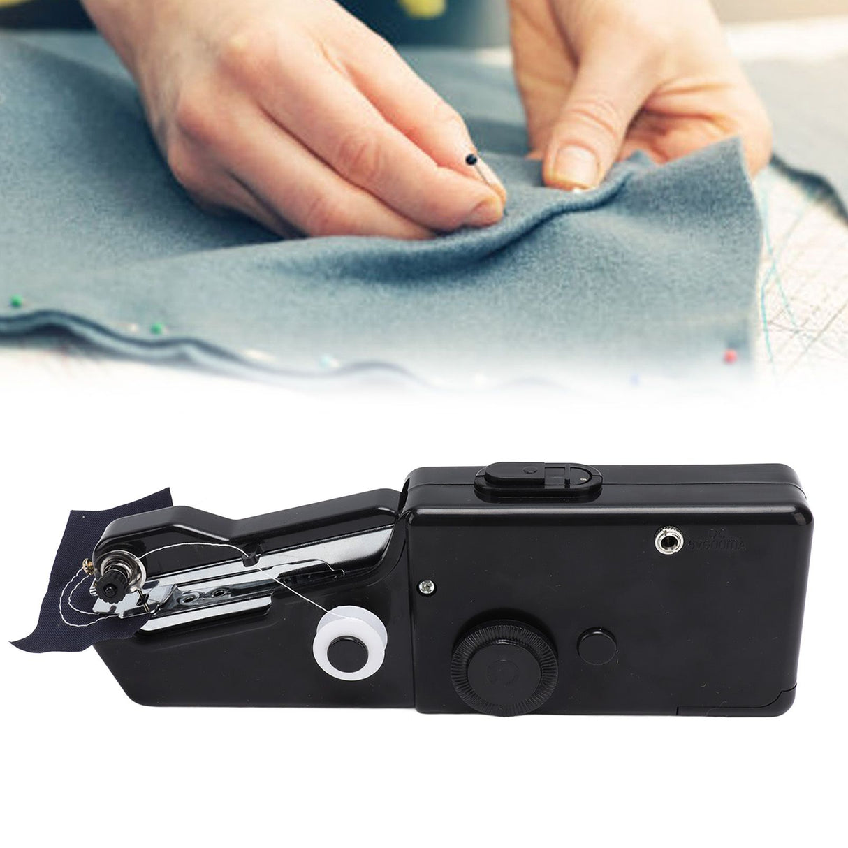 Handheld Sewing Machine Smoothing Stitching Portable Electric Sewing Tool for Home Travel Black