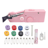 Handheld Sewing Machine Smoothing Stitching Portable Electric Sewing Tool for Home Travel Pink