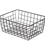 Wire Basket Hollow Breathable Large Multi Functional Iron Storage Basket for Underwear Snacks Fruits Toy Black - Close-Up Angle