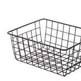 Wire Basket Hollow Breathable Large Multi Functional Iron Storage Basket for Underwear Snacks Fruits Toy Black - Extra Image