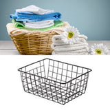 Wire Basket Hollow Breathable Large Multi Functional Iron Storage Basket for Underwear Snacks Fruits Toy Black - Extra Image