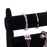 Velvet Jewelry Tower 3 Layers Watch Bracelet Holder Necklace Jewelry Display Stand Black Jewelry Stand