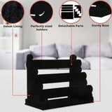 Velvet Jewelry Tower 3 Layers Watch Bracelet Holder Necklace Jewelry Display Stand Black Jewelry Stand - Extra Image