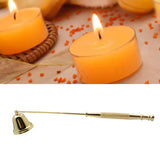 Candle Snuffer Bell Shaped Iron Electroplating Candle Extinguisher for Home Candle Tool Gold - Rear View