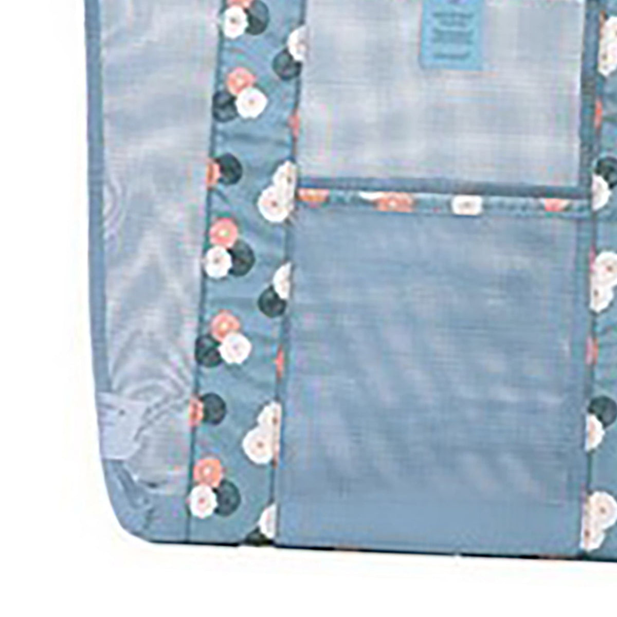 Beach Tote Waterproof Large Capacity Casual Oxford Cloth Women Mesh Handbag for Shopping Swimming Blue Flower