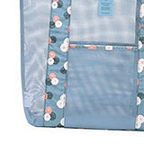 Beach Tote Waterproof Large Capacity Casual Oxford Cloth Women Mesh Handbag for Shopping Swimming Blue Flower