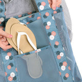 Beach Tote Waterproof Large Capacity Casual Oxford Cloth Women Mesh Handbag for Shopping Swimming Blue Flower