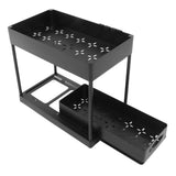 Under Sink Organizers Large Capacity Slide Out Storage Baskets for Bathrooms Kitchens Closets Laundry Rooms Offices Black - Rear View
