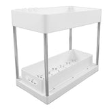 Under Sink Organizers Large Capacity Slide Out Storage Baskets for Bathrooms Kitchens Closets Laundry Rooms Offices White