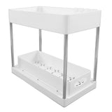 Under Sink Organizers Large Capacity Slide Out Storage Baskets for Bathrooms Kitchens Closets Laundry Rooms Offices White