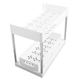 Under Sink Organizers Large Capacity Slide Out Storage Baskets for Bathrooms Kitchens Closets Laundry Rooms Offices White