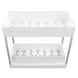 Slide Out Storage Baskets ABS Under Sink Organizer Cabinet Sliding Drawers for Kitchen Bathroom Cosmetic Storage White