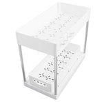 Slide Out Storage Baskets ABS Under Sink Organizer Cabinet Sliding Drawers for Kitchen Bathroom Cosmetic Storage White