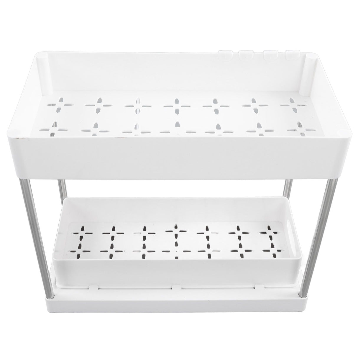 Slide Out Storage Baskets ABS Under Sink Organizer Cabinet Sliding Drawers for Kitchen Bathroom Cosmetic Storage White