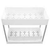 Slide Out Storage Baskets ABS Under Sink Organizer Cabinet Sliding Drawers for Kitchen Bathroom Cosmetic Storage White - Close-Up Angle