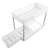 Slide Out Storage Baskets ABS Under Sink Organizer Cabinet Sliding Drawers for Kitchen Bathroom Cosmetic Storage White - Extra Image