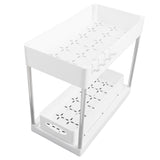 Slide Out Storage Baskets ABS Under Sink Organizer Cabinet Sliding Drawers for Kitchen Bathroom Cosmetic Storage White - Extra Image
