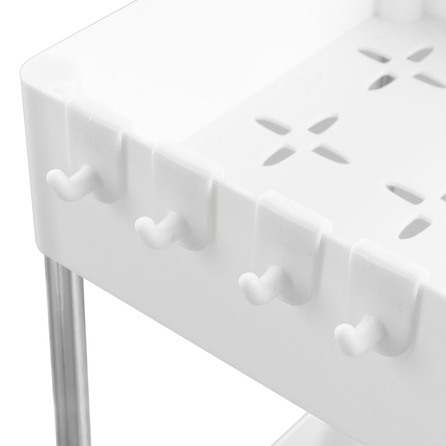 Slide Out Storage Baskets ABS Under Sink Organizer Cabinet Sliding Drawers for Kitchen Bathroom Cosmetic Storage White