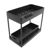 Slide Out Storage Basket Under Sink Organizer for Cabinet Sliding Drawers Countertop Pantry HIPS Black