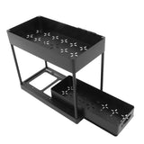 Slide Out Storage Basket Under Sink Organizer for Cabinet Sliding Drawers Countertop Pantry HIPS Black - Top-Down View