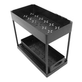 Slide Out Storage Basket Under Sink Organizer for Cabinet Sliding Drawers Countertop Pantry HIPS Black