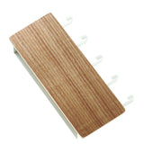 Japanese Wall Mounted Key Holder Wood with 5 Hooks Punch Free Multifunction Key Hanger for Home Natural Wood Color
