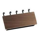 Japanese Wall Mounted Key Holder Wood with 5 Hooks Punch Free Multifunction Key Hanger for Home Walnut Color - Front View