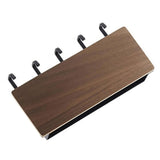Japanese Wall Mounted Key Holder Wood with 5 Hooks Punch Free Multifunction Key Hanger for Home Walnut Color