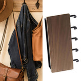 Japanese Wall Mounted Key Holder Wood with 5 Hooks Punch Free Multifunction Key Hanger for Home Walnut Color - Extra Image