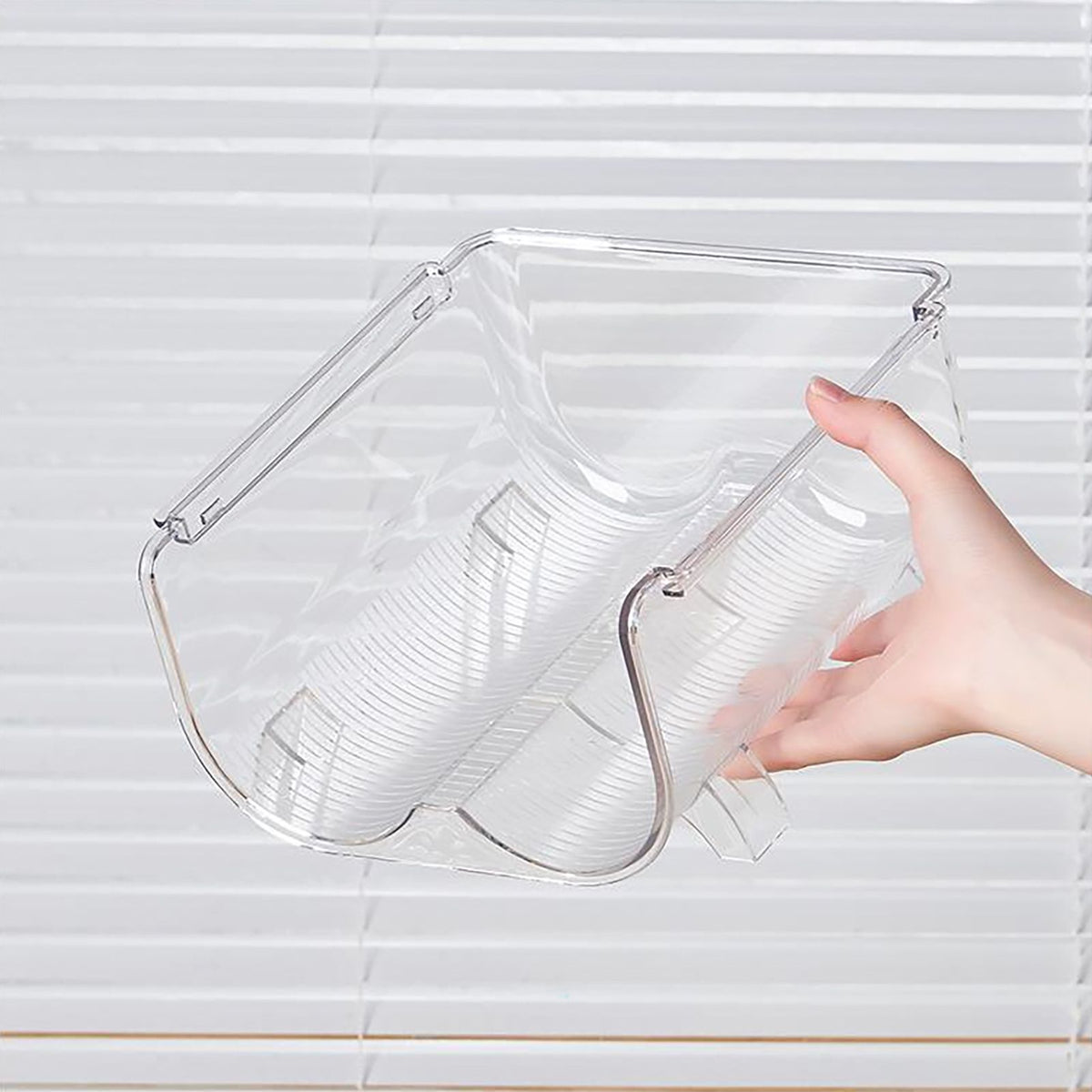 Water Bottle Organizer Transparent Stackable Space Saving Water Bottle Storage Holder Rack for Vacuum Cup 2 Grids