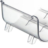 Water Bottle Organizer Transparent Stackable Space Saving Water Bottle Storage Holder Rack for Vacuum Cup 3 Grids - Low Angle