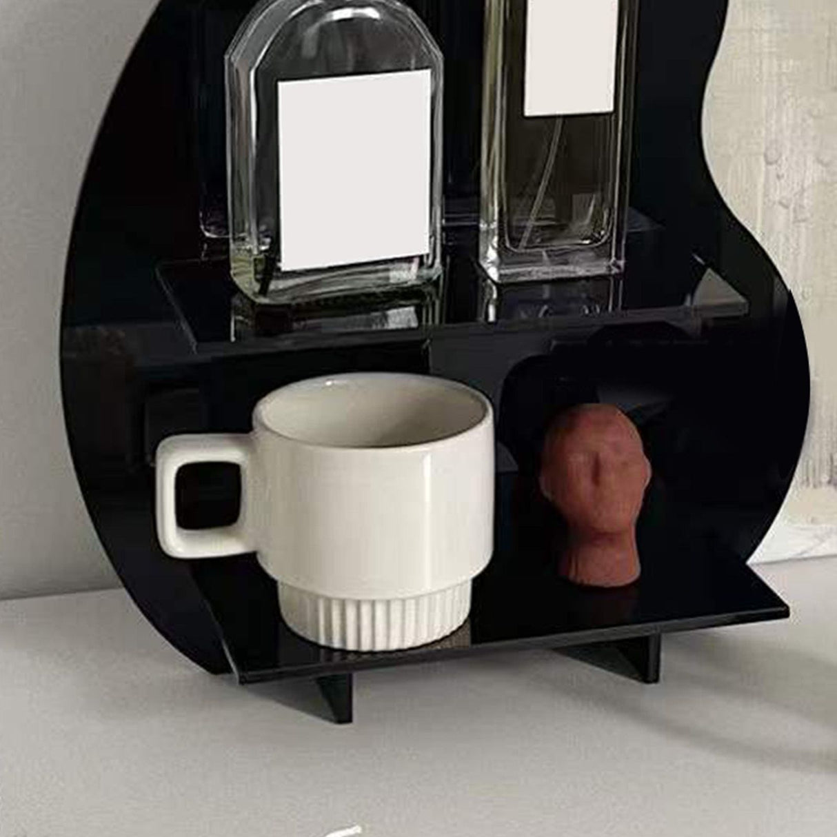 Cosmetic Storage Rack Makeup Shelf Organizer for Bathroom Bedroom Dressing Room Desk Black S