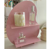 Cosmetic Storage Rack Makeup Shelf Organizer for Bathroom Bedroom Dressing Room Desk Pink S