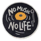 Water Absorbent Mat Retro CD Disk Design Anti Slip Thick Soft Imitation Cashmere Home Bathroom Mat Type 1 60x60cm