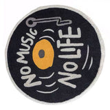 Water Absorbent Mat Retro CD Disk Design Anti Slip Thick Soft Imitation Cashmere Home Bathroom Mat Type 1 60x60cm