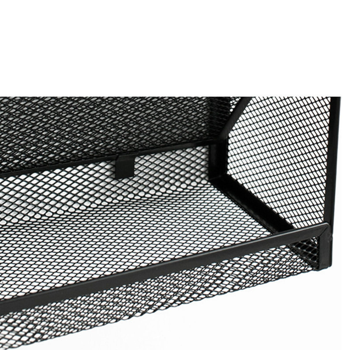 5 Tier Wall File Organizer Vertical Placement Glossy Edges Wall Mount File Holder with Hanging Hole for Office Black