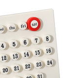 Wooden Kids Calendar DIY Hand Operated Develop Planning Skills Perpetual Calendar for Home White