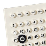 Wooden Kids Calendar DIY Hand Operated Develop Planning Skills Perpetual Calendar for Home White