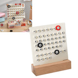 Wooden Kids Calendar DIY Hand Operated Develop Planning Skills Perpetual Calendar for Home White