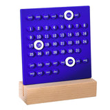 Wooden Kids Calendar DIY Hand Operated Develop Planning Skills Perpetual Calendar for Home Blue