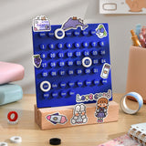 Wooden Kids Calendar DIY Hand Operated Develop Planning Skills Perpetual Calendar for Home Blue - 45-Degree Angle