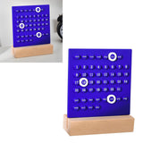 Wooden Kids Calendar DIY Hand Operated Develop Planning Skills Perpetual Calendar for Home Blue - Extra Image