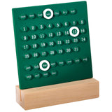 Wooden Kids Calendar DIY Hand Operated Develop Planning Skills Perpetual Calendar for Home Green