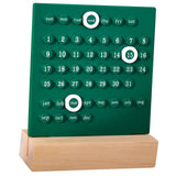 Wooden Kids Calendar DIY Hand Operated Develop Planning Skills Perpetual Calendar for Home Green
