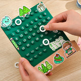 Wooden Kids Calendar DIY Hand Operated Develop Planning Skills Perpetual Calendar for Home Green - Extra Image