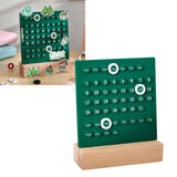Wooden Kids Calendar DIY Hand Operated Develop Planning Skills Perpetual Calendar for Home Green