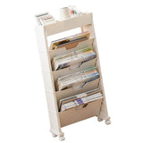 Classroom Bookshelf Multilayer with Universal Wheel Book Storage Shelving for Living Room - Front View