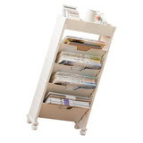 Classroom Bookshelf Multilayer with Universal Wheel Book Storage Shelving for Living Room - Top-Down View