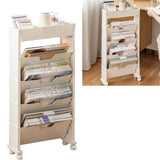 Classroom Bookshelf Multilayer with Universal Wheel Book Storage Shelving for Living Room
